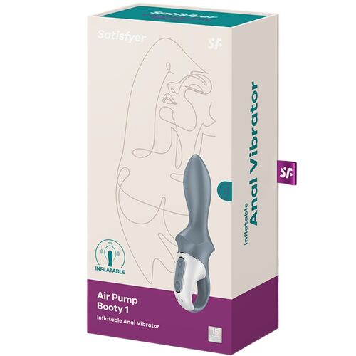 SATISFYER - AIR PUMP BOOTY 1 VIBRATORE GONFIABILE ANALE GRIGIO