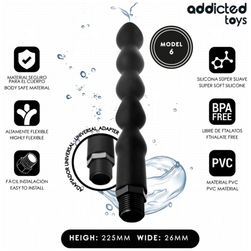 ADDICTED TOYS - LIMPIADOR ANAL CON ADAPTADOR UNIVERSAL MODELO 6