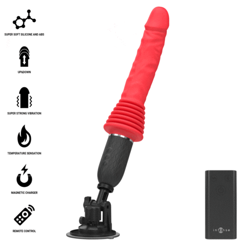 INTENSE - VIBRADOR DE EMPUJE CON CONTROL REMOTO Y CALOR CYNTHIA