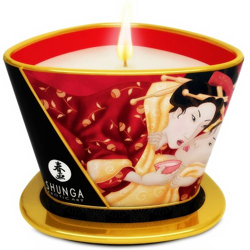 SHUNGA - MINI CARESS BY CANDELIGHT VELA DE MASAJE FRESAS Y CAVA 170 ML